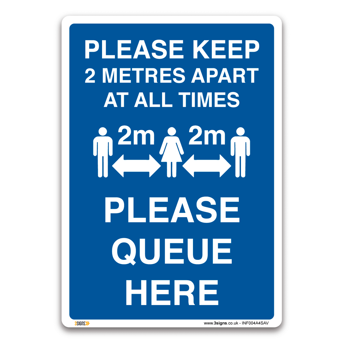 Please Queue Here Safety Sign | Workplace Safety Sign ISO 7010 | — 3 ...