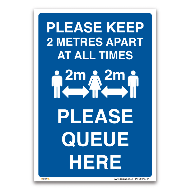 Please Queue Here Safety Sign