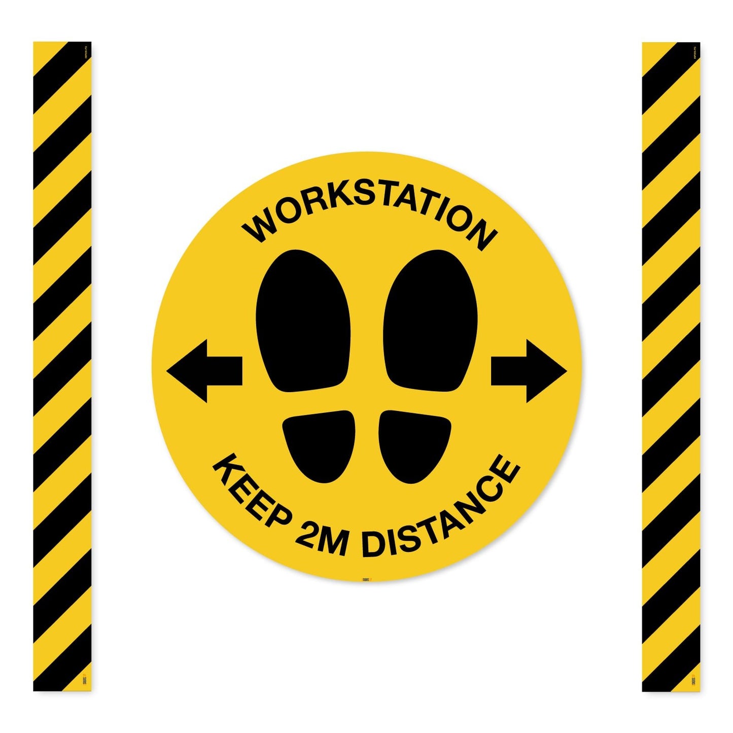 Workstation Keep 2M Distance Floor Signs Safety Sign