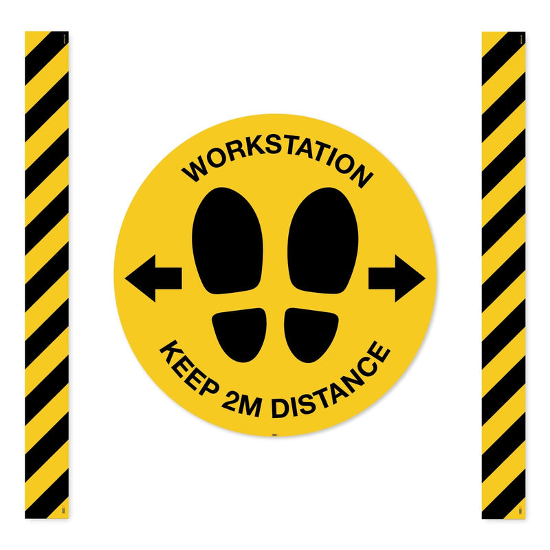 Workstation Keep 2M Distance Floor Signs Safety Sign