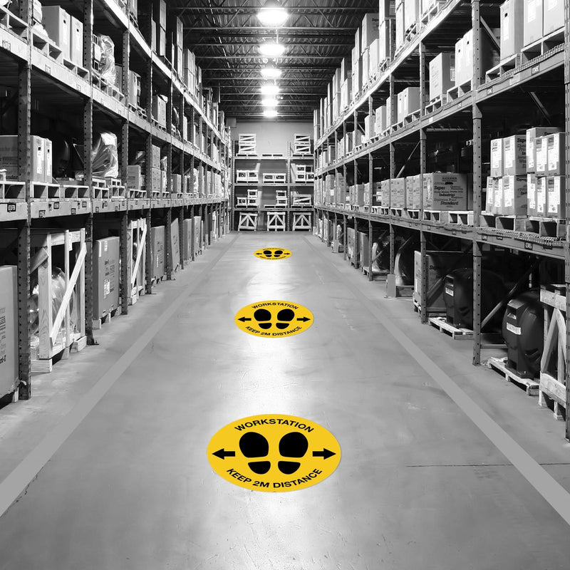 Workstation Keep 2M Distance Floor Signs Safety Sign