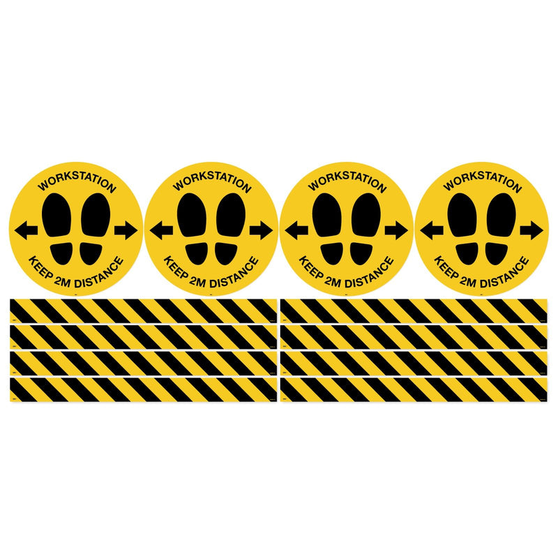 Workstation Keep 2M Distance Floor Signs Safety Sign