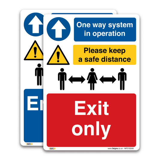 Exit Only Entrance Only Set Safety Sign