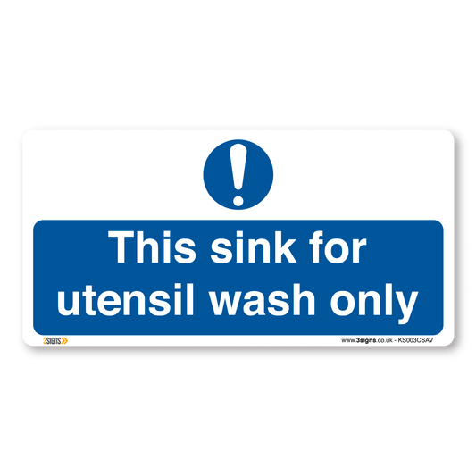 This Sink For Utensils Wash Only Mandatory Kitchen Signs Safety Sign