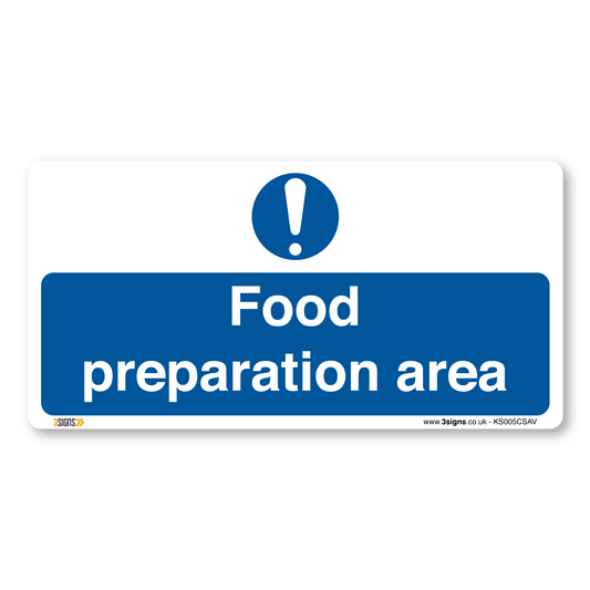 Food Preparation Area Safety Sign