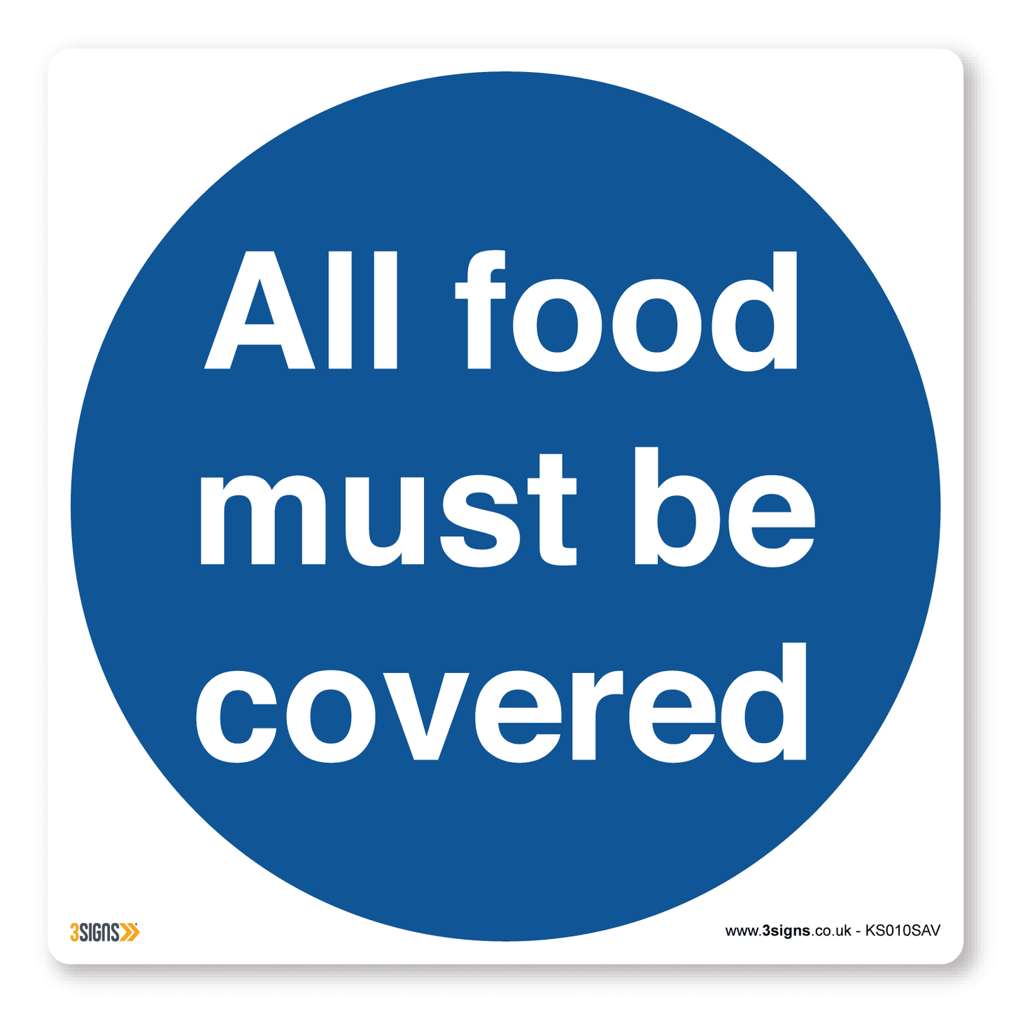 All Food Must Be Covered Kitchen Safety Sign