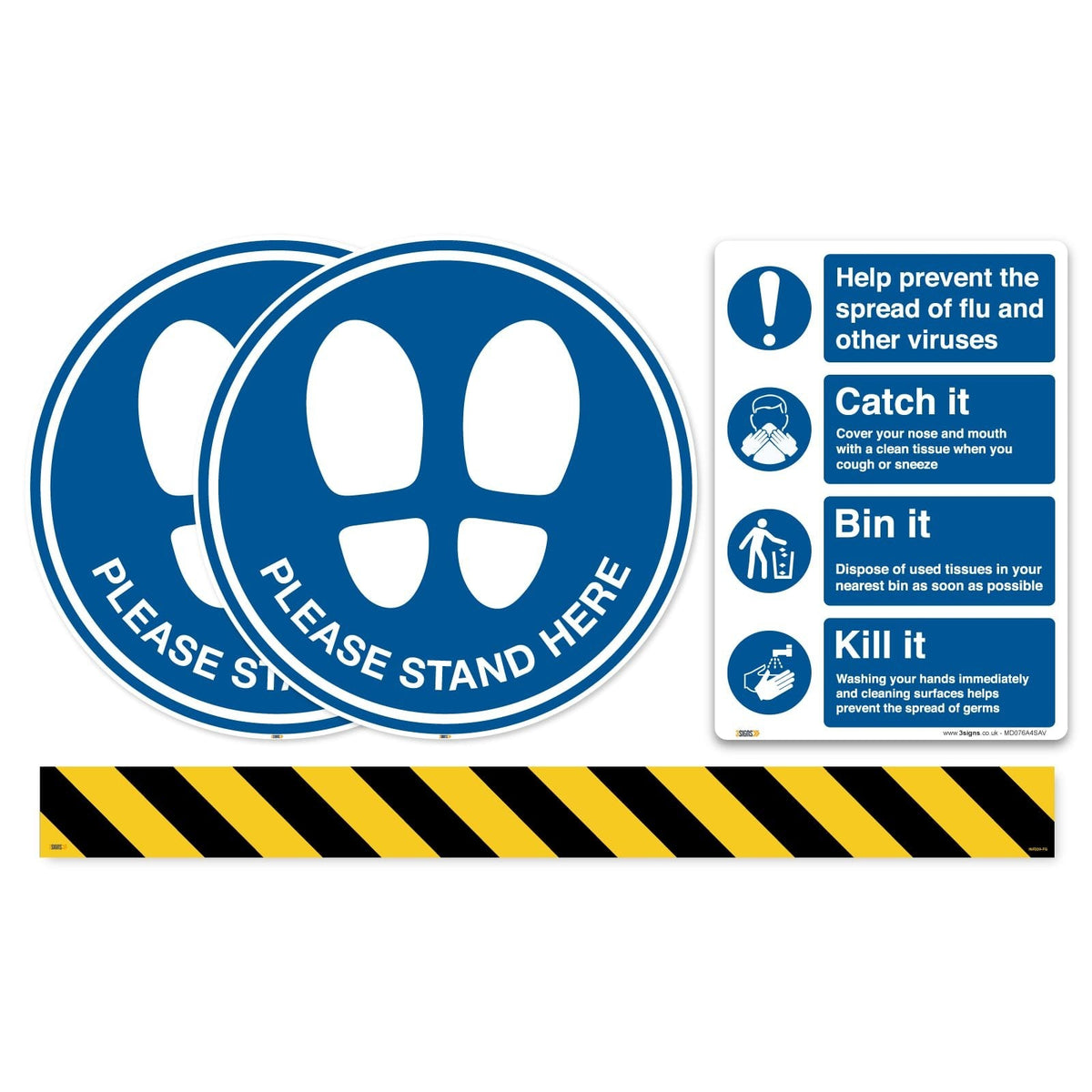 Pack of Social distancing practices for work, Floor Safety Markers, An ...