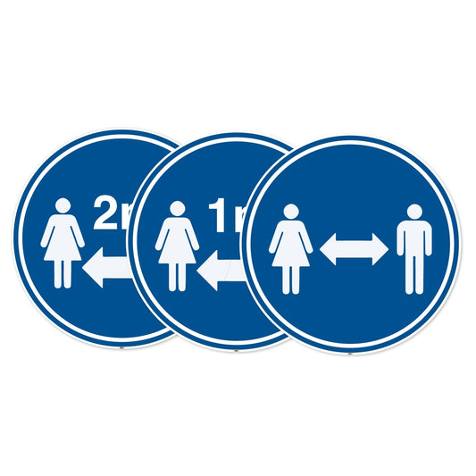Social distancing 1 meter, 2 meters sign, symbol only Floor Safety Markers, Anti-slip Vinyl Sticker, Safety Signs