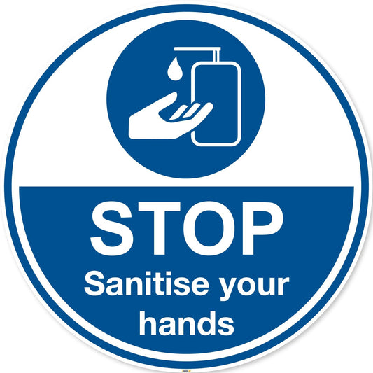 Stop Sanitise Your Hands Floor Safety Sign