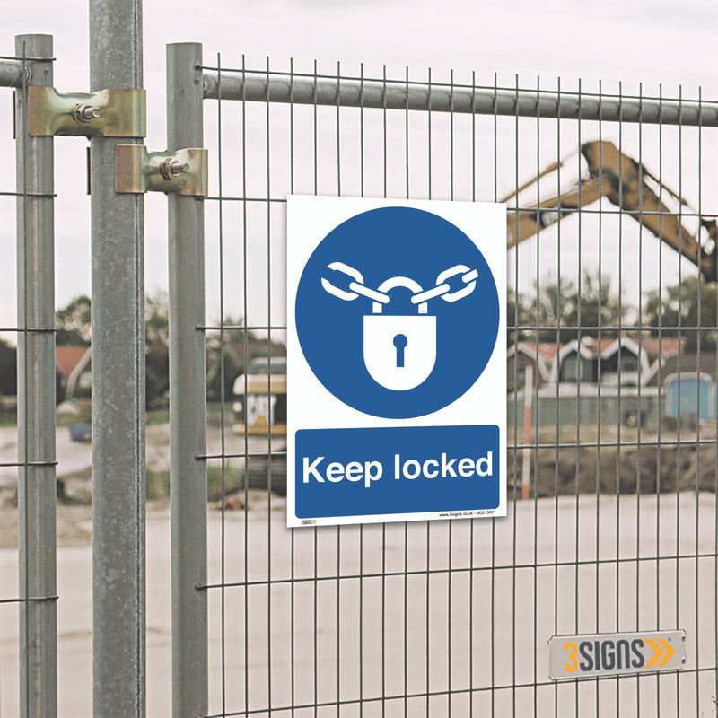 Keep Locked Safety Sign Mandatory Safety Sign