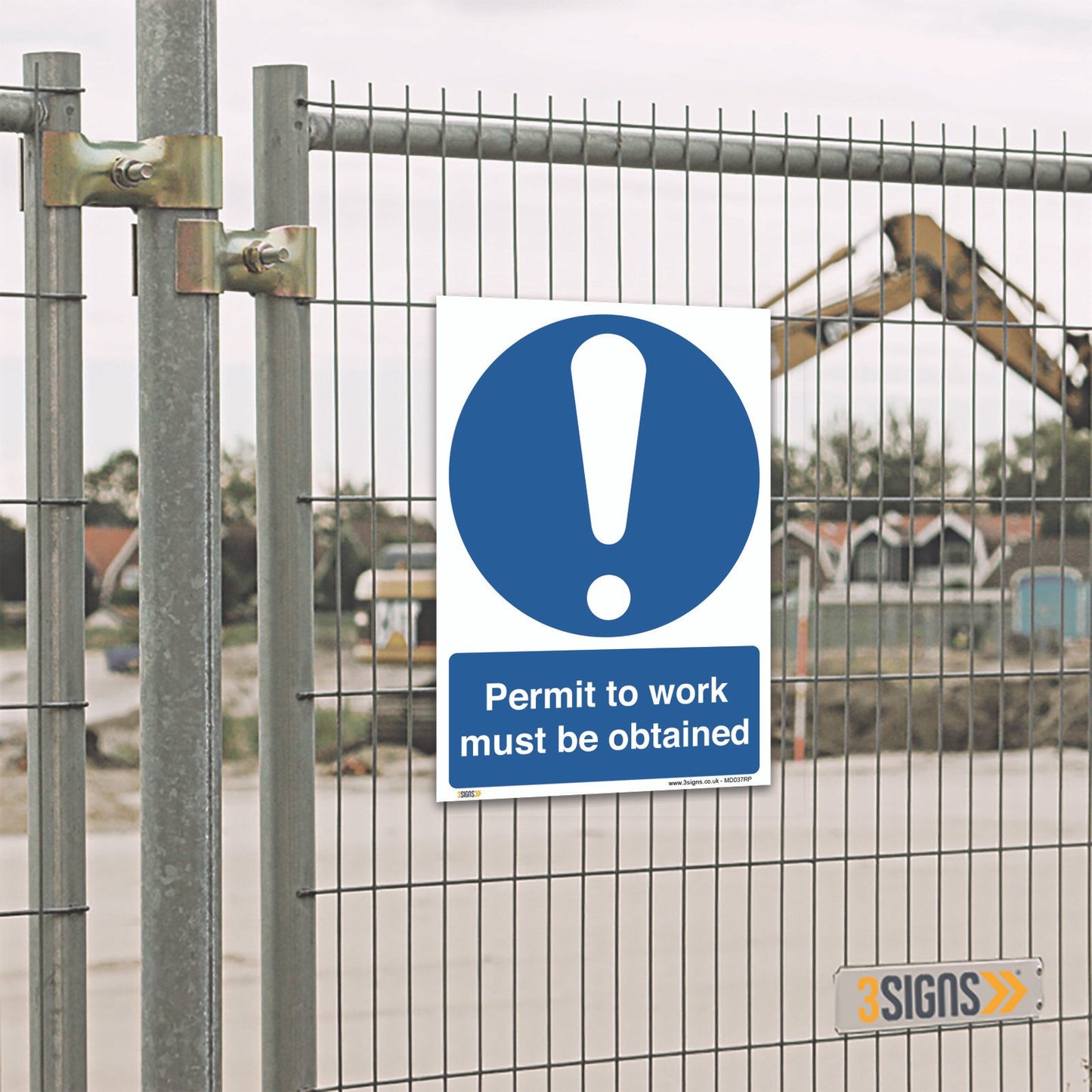 Permit to Work Must Be Obtained Sign – Mandatory Health & Safety Information Sign for Workplace Compliance