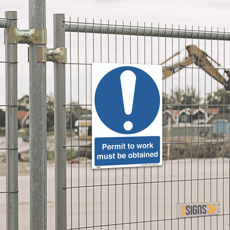 Permit To Work Must Be Obtained Signs Safety Sign