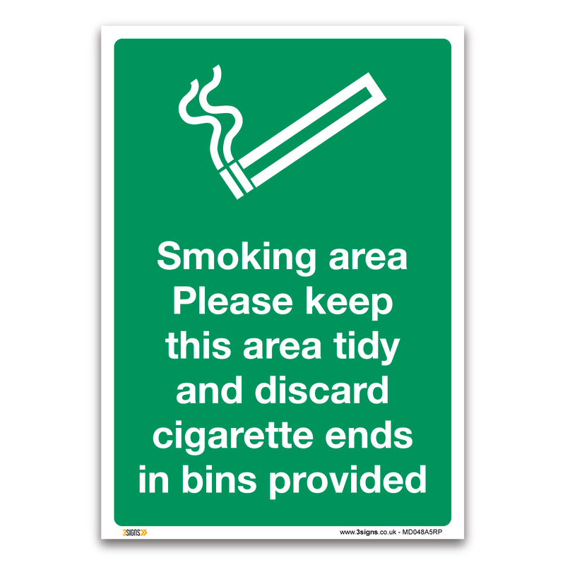 Keep Smoking Areas Tidy Safety Sign