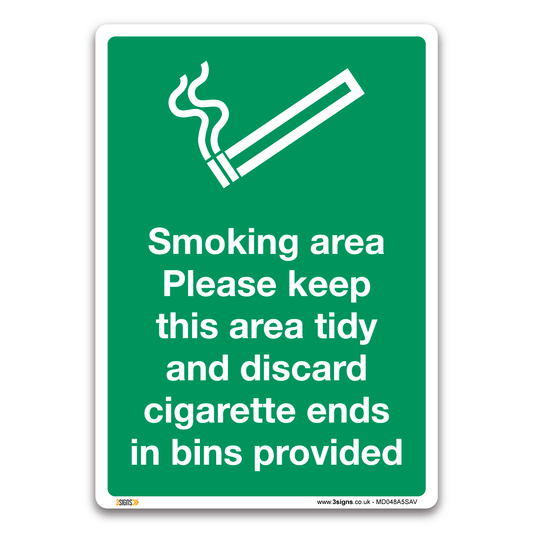 Keep Smoking Areas Tidy Safety Sign
