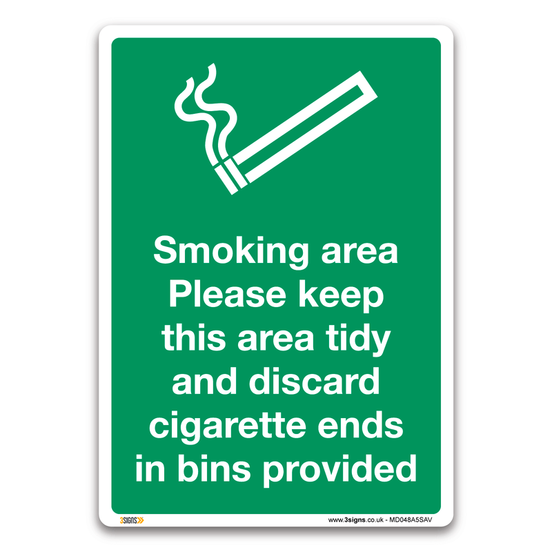 Keep Smoking Areas Tidy Safety Sign