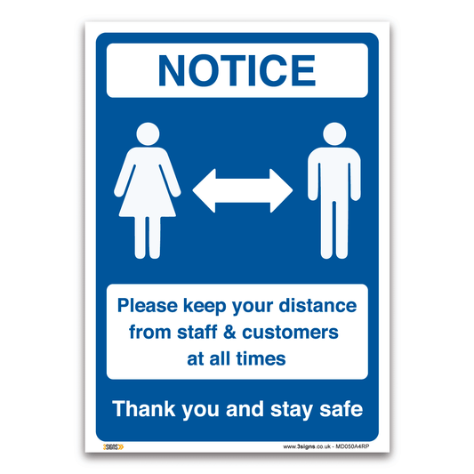 Please Keep Your Distance Safety Sign 2
