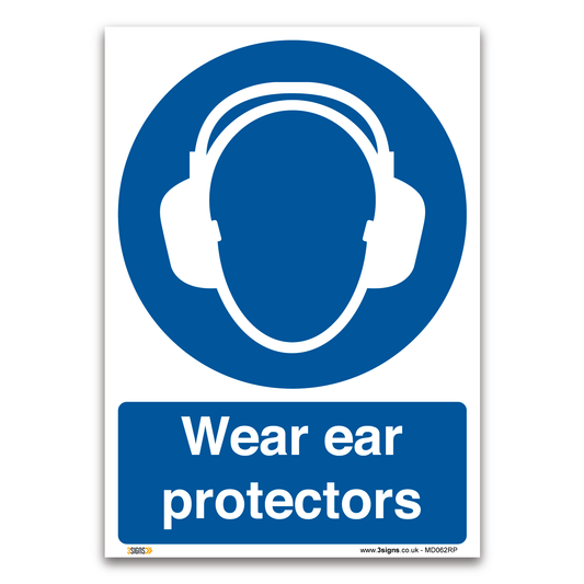 Wear Ear Protectors Ppe Safety Sign