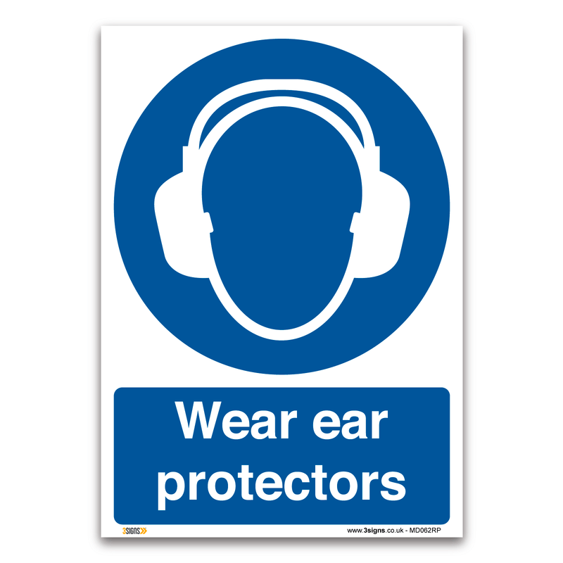 Wear Ear Protectors Ppe Safety Sign