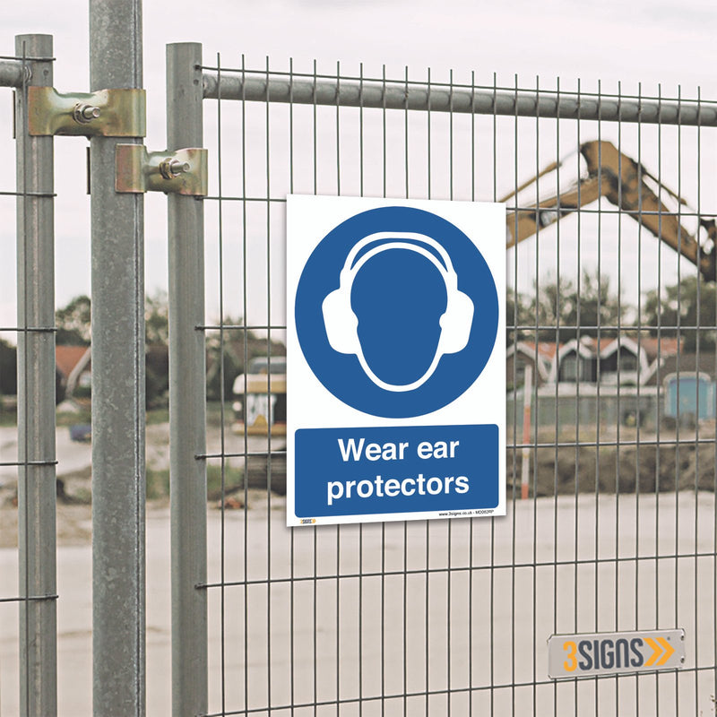Wear Ear Protectors Ppe Safety Sign