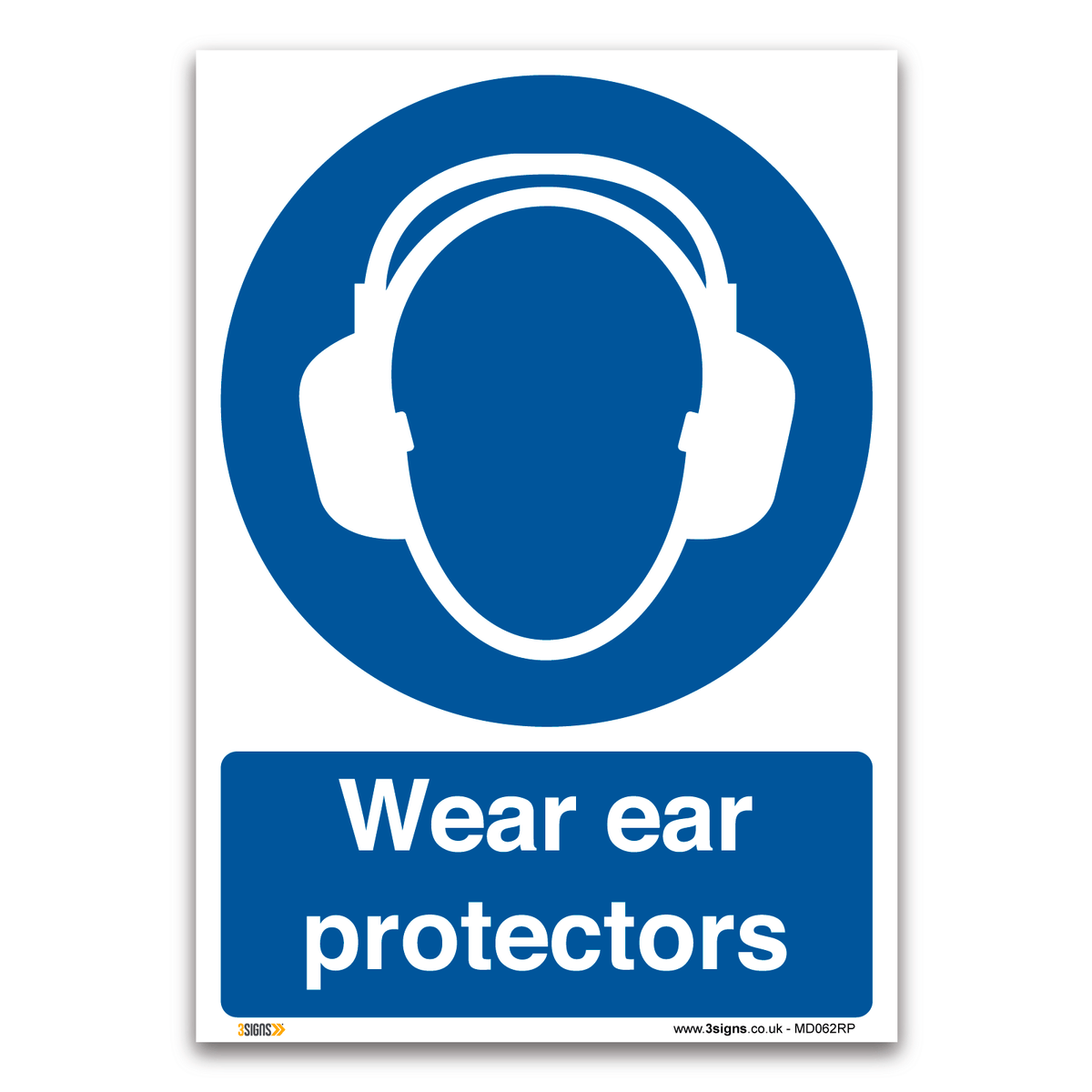 Wear Ear Protectors Ppe Safety Sign | Workplace Safety Sign | Fas — 3 Signs