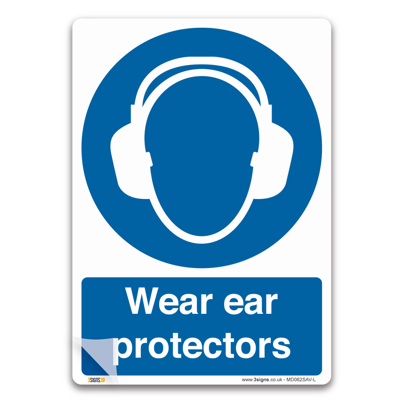 Wear Ear Protectors Ppe Safety Sign