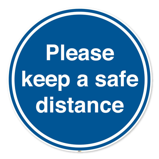 Please keep a safe distance Sign, Mandatory Virus Protection Safety