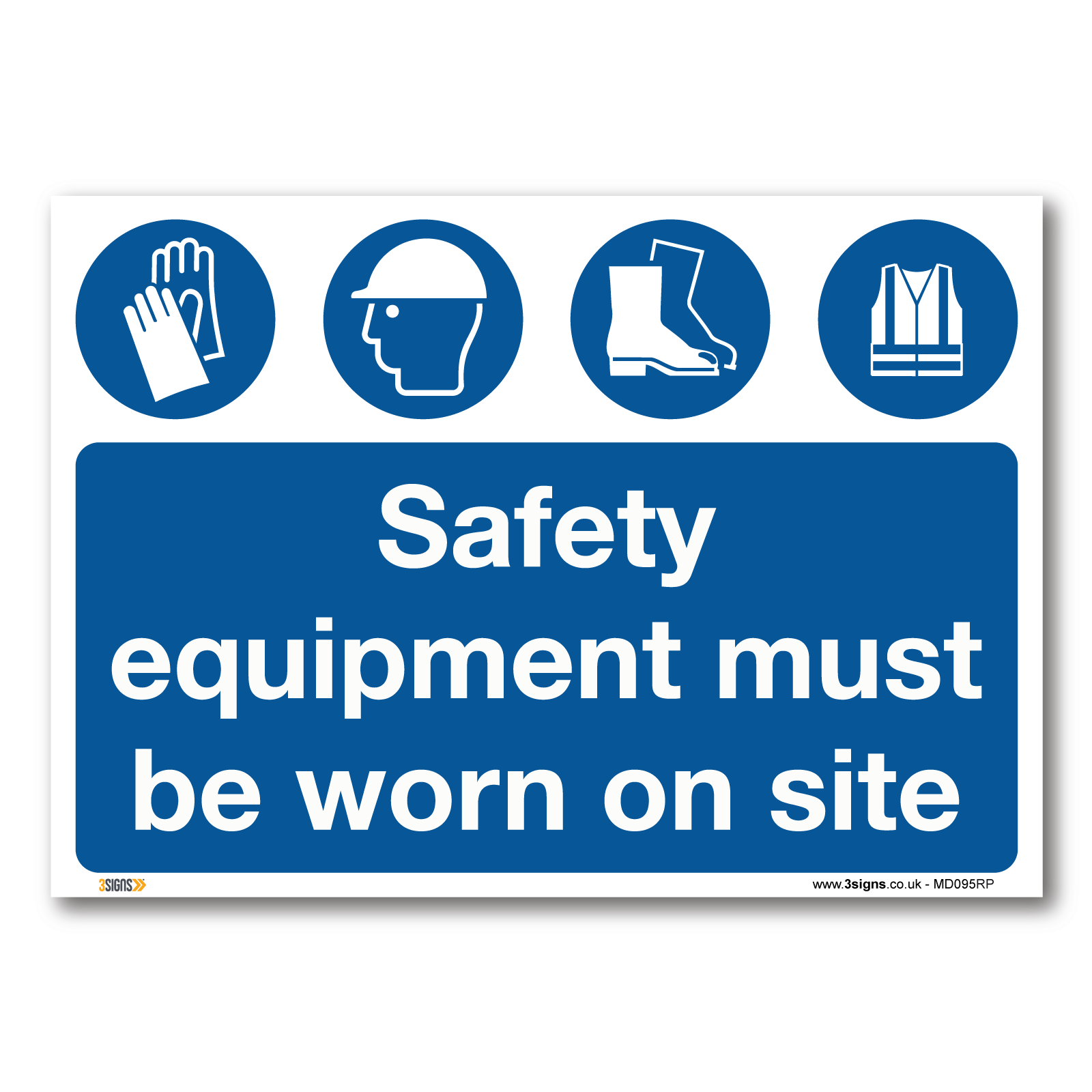 Safety Equipment Must Be Worn Safety Sign | Workplace Safety Sign — 3 ...