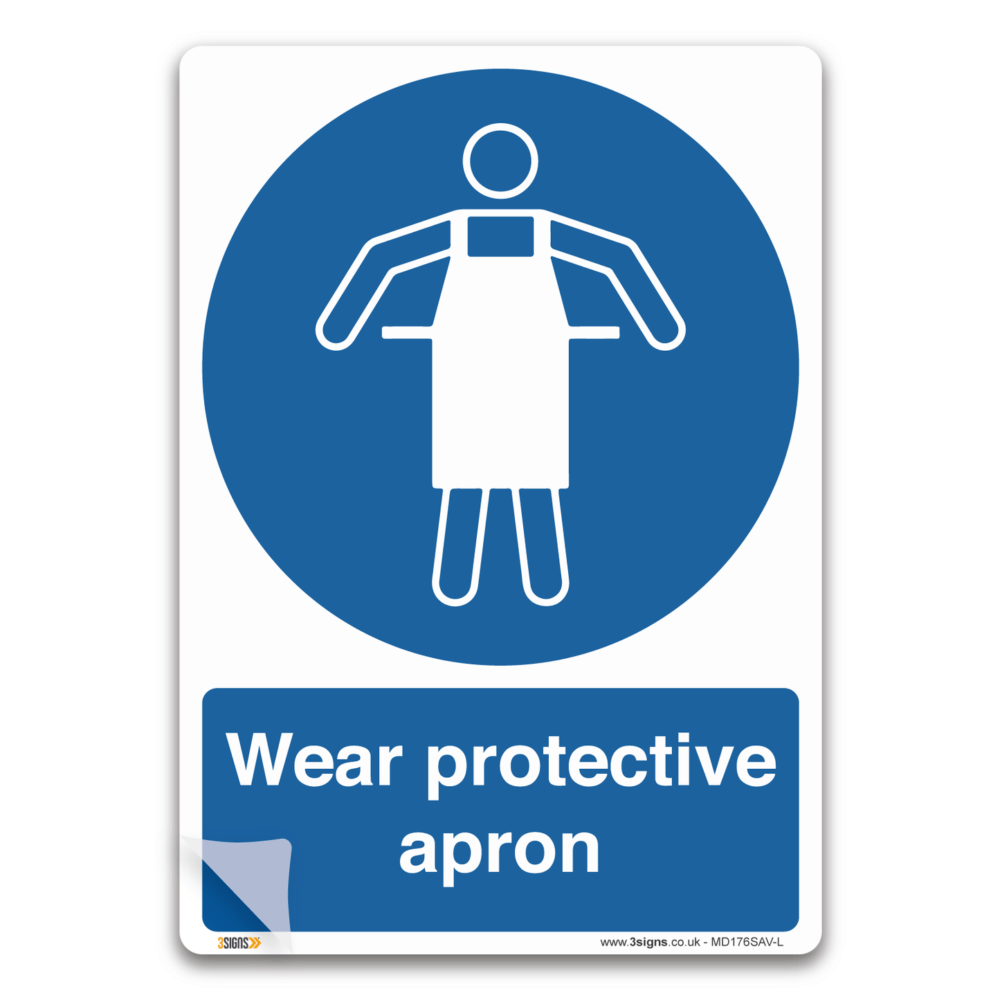 Use protective apron Sign, Health and Safety Mandatory PPE signs