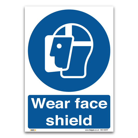 Wear Face Shield Ppe Safety Sign