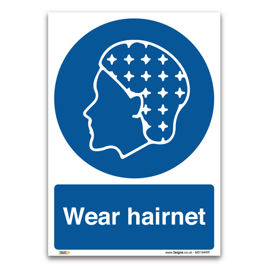 Wear Hairnet Safety Sign Hygiene Signs