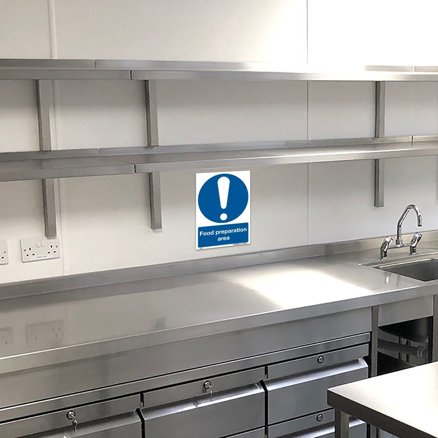 Food preparation area Sign, Health and Safety Mandatory Kitchen Hygiene signs