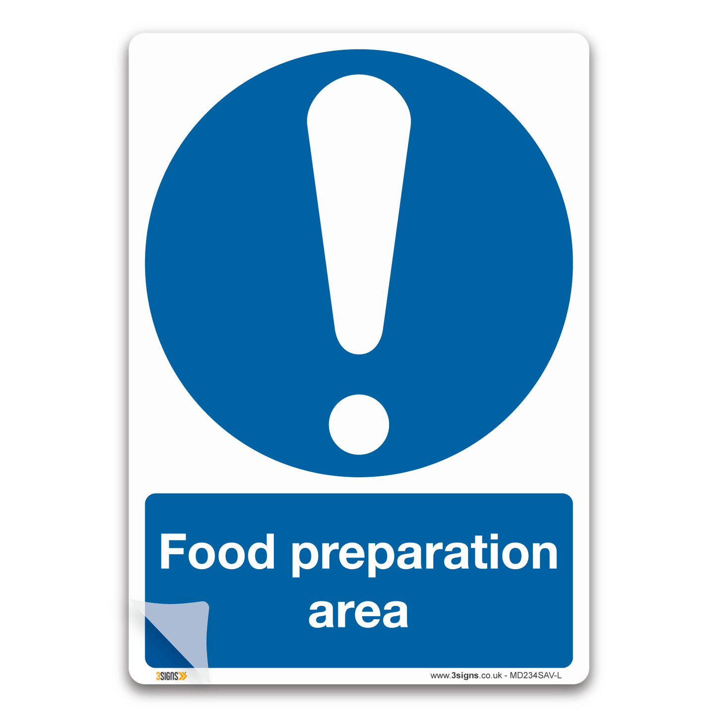 Food preparation area Sign, Health and Safety Mandatory Kitchen Hygiene signs