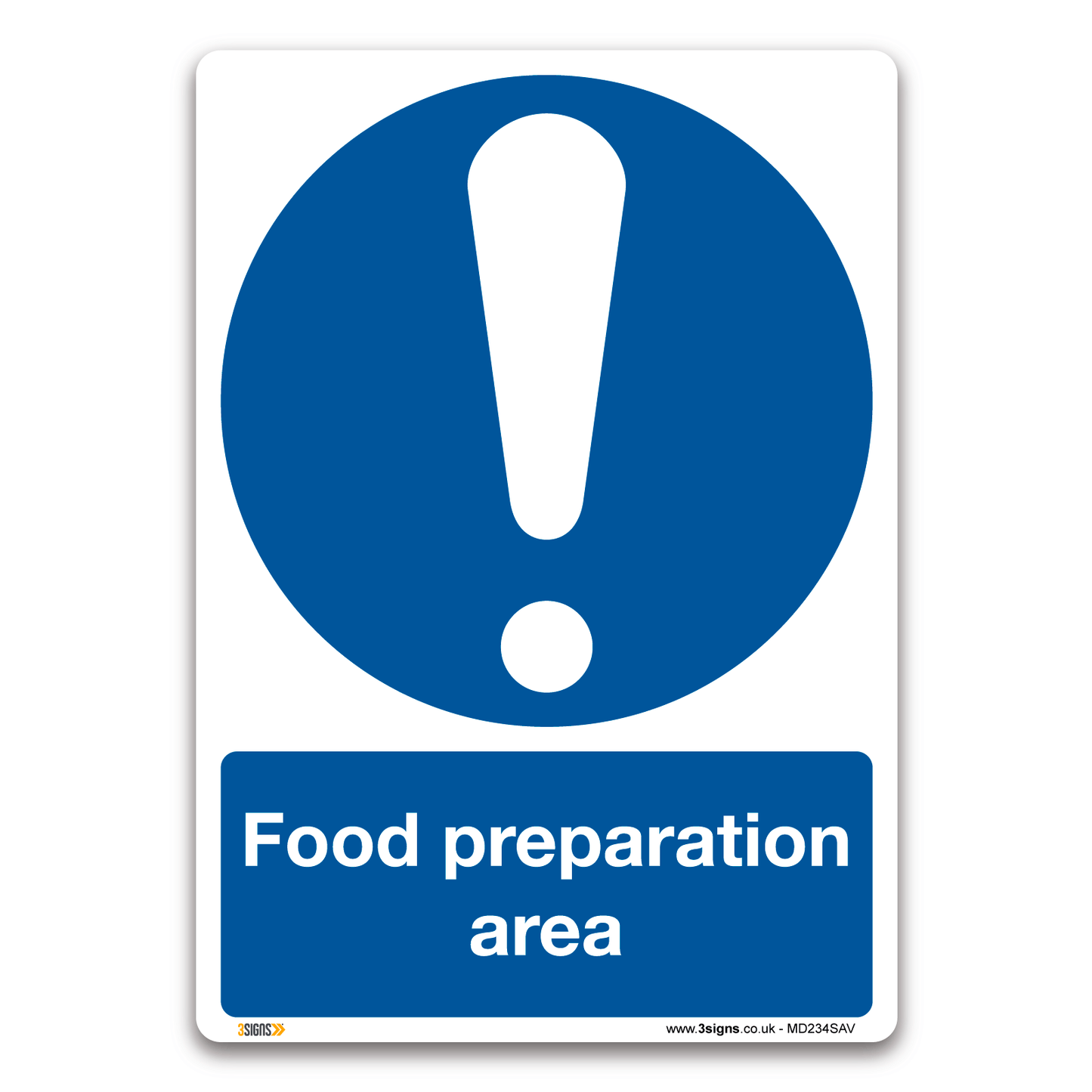 Food preparation area Sign, Health and Safety Mandatory Kitchen Hygiene signs