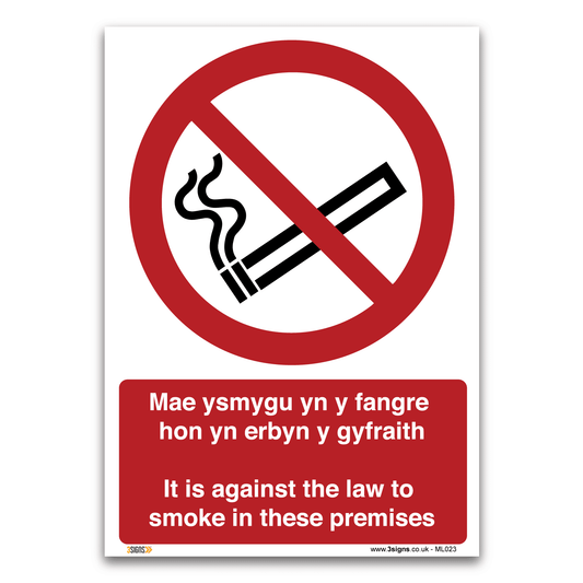 It Is Against The Law To Smoke In These Premises Prohibition Signs Safety Sign