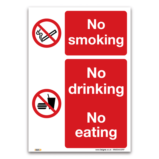 No Smoking No Drinking No Eating Health And Safety No Smoking Signs Safety Sign