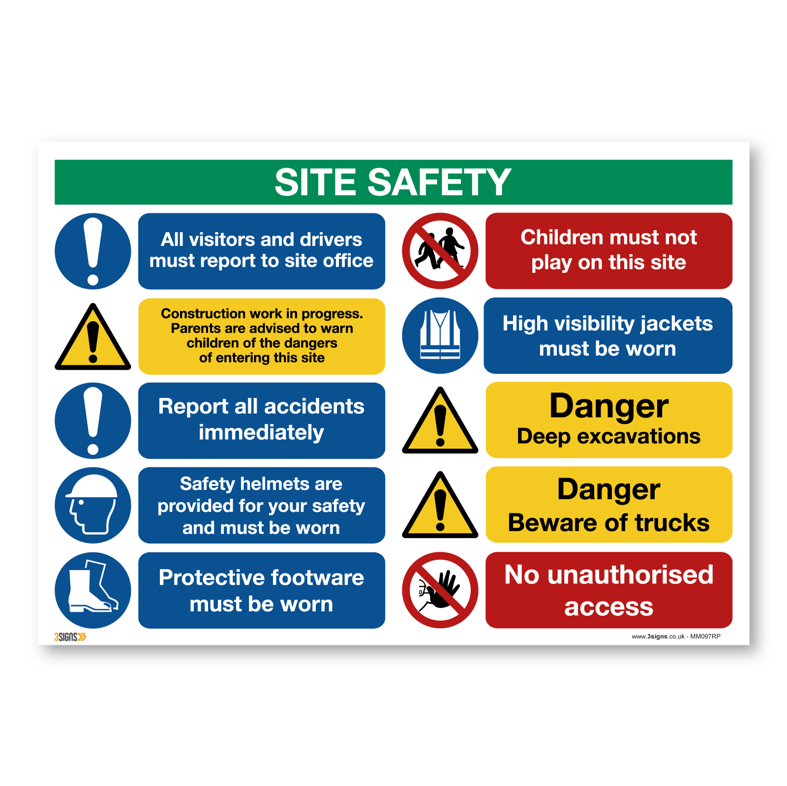 Construction Site Safety Sign | Construction Site Safety Sign | F — 3 Signs