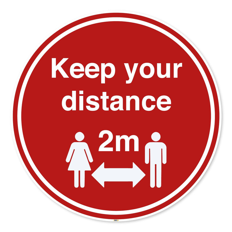 Keep Your Distance 2 Meters Floor Safety Markers Anti Slip Safety Sign