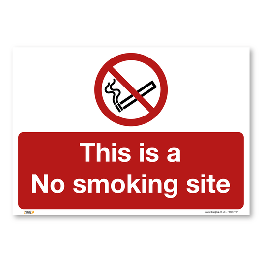 No Smoking Site Construction Site Safety Sign