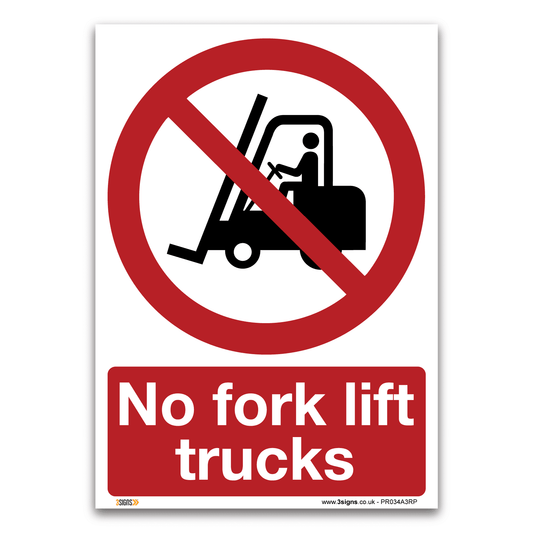 No Fork Lift Trucks Health And Safety Prohibition Signs Safety Sign