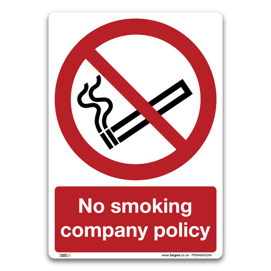 No Smoking Company Policy Safety Sign