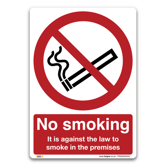 No Smoking Against The Law Safety Sign