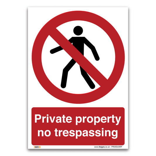 Private Property No Trespassing Health And Safety Prohibition Signs Safety Sign
