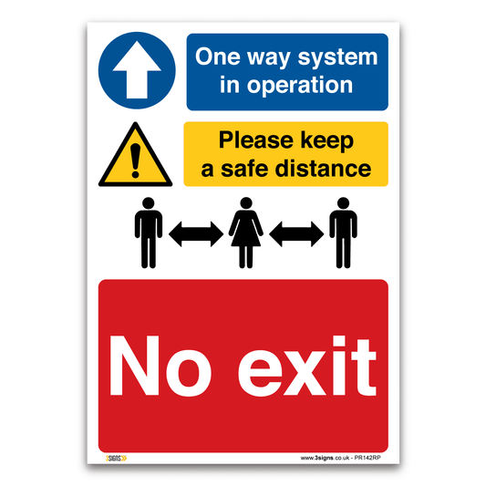 Exit only, One way system in operation Sign, Virus Safety Sign