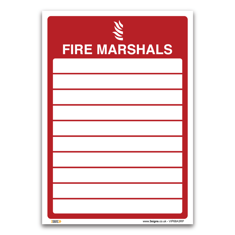 Fire Marshals Safety Sign