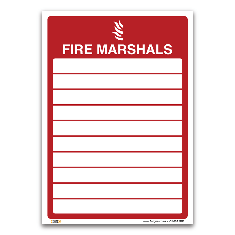 Fire Marshals Safety Sign