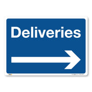 Deliveries Arrow Right Safety Sign