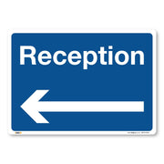 Reception Arrow Left Safety Sign