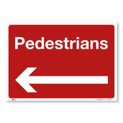 Pedestrians Arrow Left Safety Sign