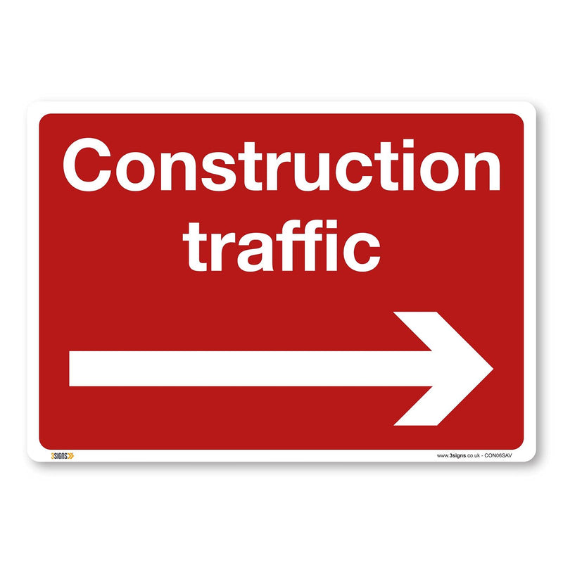 Construction Traffic Arrow Right Safety Sign