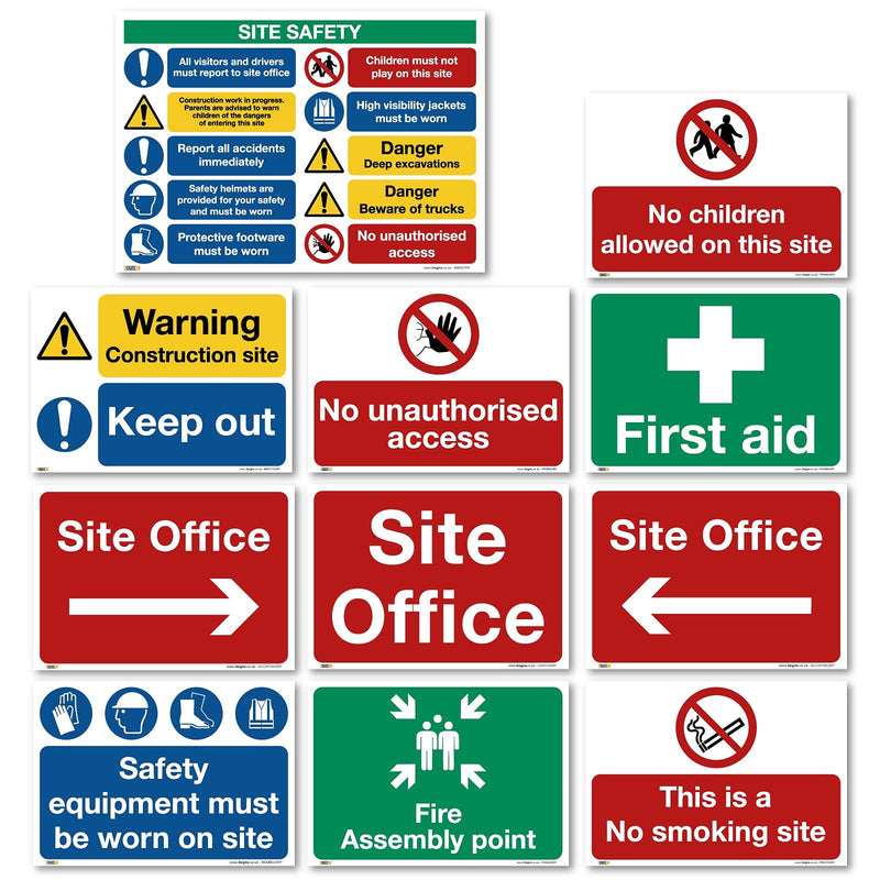 Construction Site Safety Sign Starter Pack – Set of 11